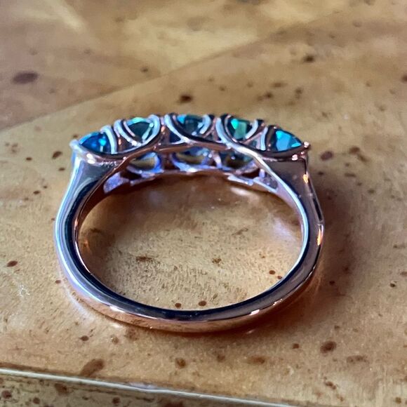 Genuine Blue Mystic Topaz Sterling Silver Ring Size 6 - Picture 4 of 8